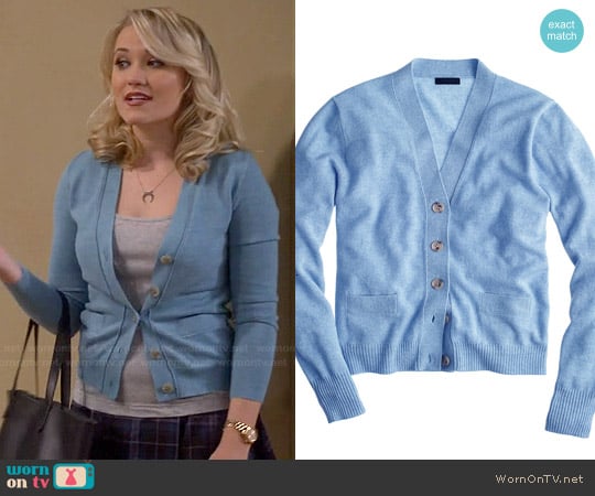 J. Crew Collection Cashmere V-neck Cardigan Sweater worn by Gabi Diamond (Emily Osment) on Young and Hungry