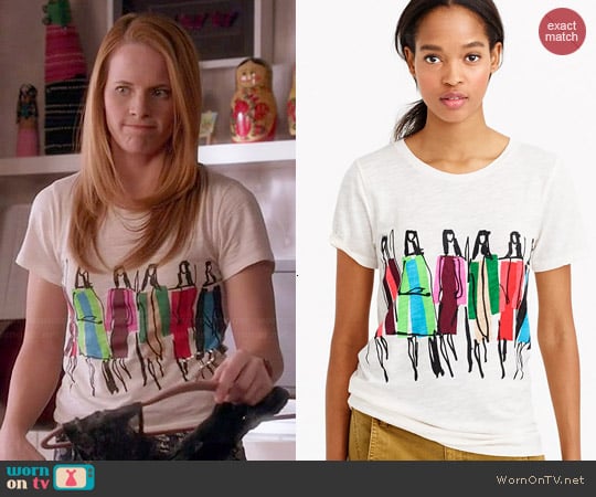 J. Crew Dancing Ladies Tee by Donald Robertson worn by Daphne Vasquez (Katie Leclerc) on Switched at Birth