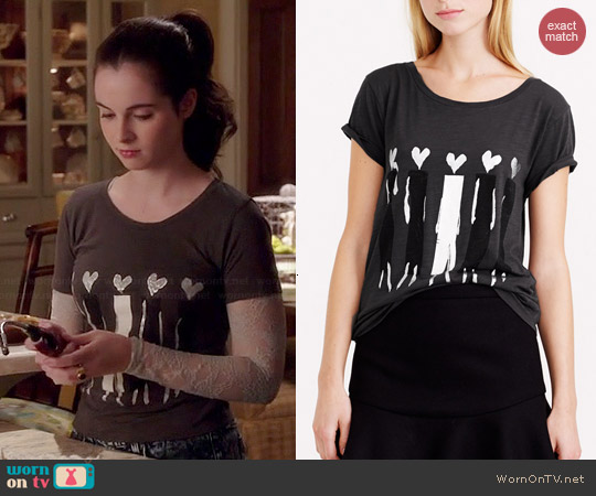 J. Crew Donald Robertson Heart Headed Tee worn by Vanessa Marano on Switched at Birth