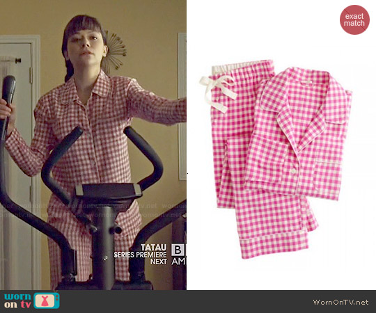 J. Crew Gingham Pajama Set in Pink worn by Alison Hendrix (Tatiana Maslany) on Orphan Black