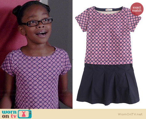 J. Crew Girls Knit Plum Foulard Dress worn by Marsai Martin on Black-ish