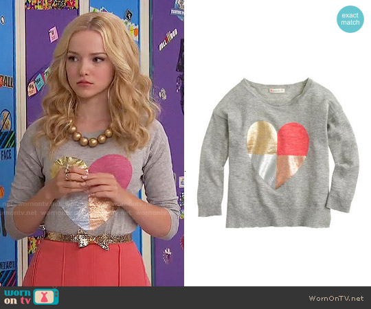 J. Crew Girls' Multi Heart Sweater worn by Liv Rooney (Dove Cameron) on Liv and Maddie