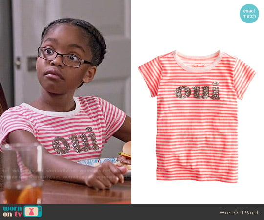 J. Crew Girls' Oui-Non Sequin T-shirt worn by Diane Johnson (Marsai Martin) on Black-ish