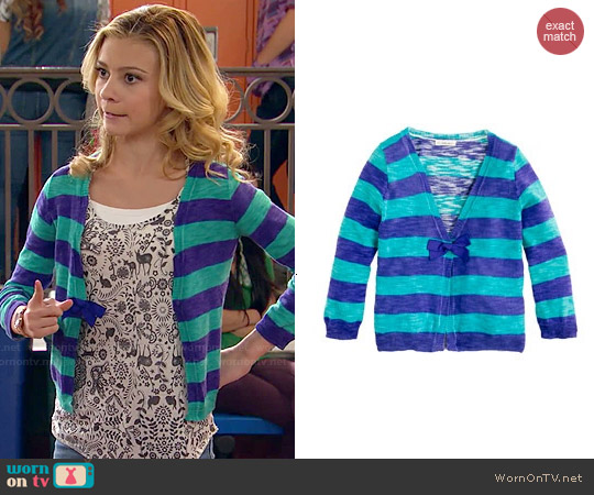 J. Crew Girls' Rugby Stripe Cardigan worn by Avery Jennings (G. Hannelius) on Dog with a Blog