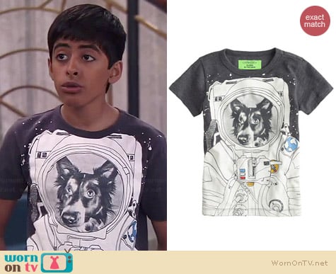 J. Crew Glow in the Dark Space Dog Tee worn by Karan Brar on Jessie