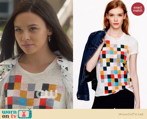 J. Crew Grid Block Tee worn by Malese Jow on Star-Crossed