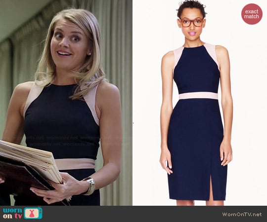 J. Crew Gwen Colorblocked Dress worn by Eliza Coupe on Benched