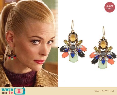 J. Crew Honey Bee Crystal Earrings worn by Jaime King on Hart of Dixie