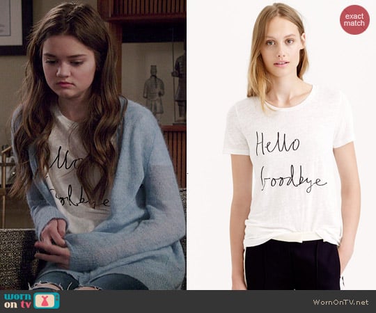 Hugo Guinness for J. Crew Hello Goodbye Linen Tee worn by Ciara Bravo on Red Band Society