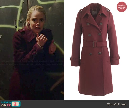 J. Crew Icon Trench in Cabernet worn by Amanda Schull on 12 Monkeys