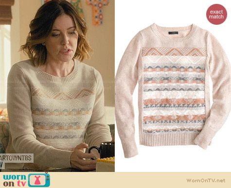 J. Crew Jacquard Stitch Fair Isle Sweater worn by Christa Miller on Cougar Town