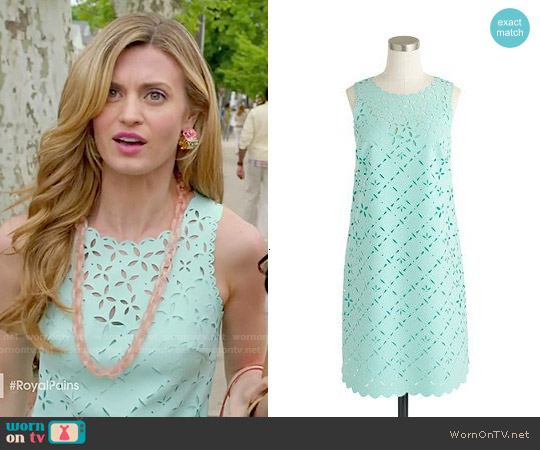 J. Crew Laser Cut Floral Shift Dress worn by Paige Collins (Brooke D'Orsay) on Royal Pains