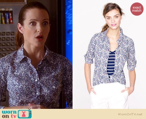 J. Crew Liberty Perfect Shirt in June's Meadow Floral worn by Kristin Davis on Bad Teacher