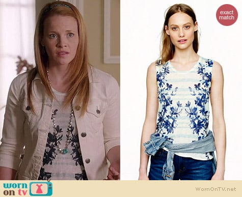 J. Crew Linen Swing Tank in Photo Floral worn by Katie Leclerc on Switched at Birth