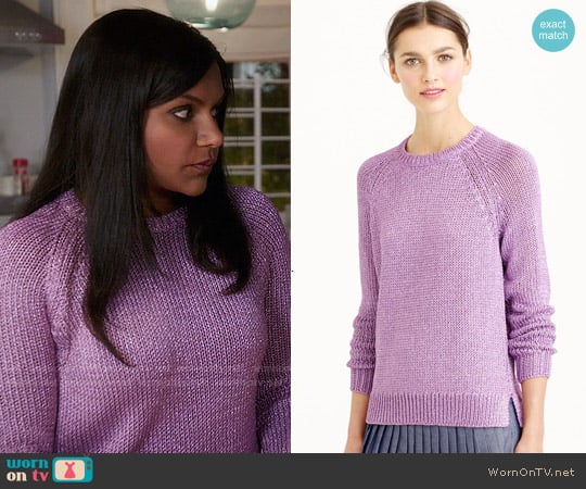 J. Crew Metallic Side-Slit Sweater worn by Mindy Lahiri (Mindy Kaling) on The Mindy Project