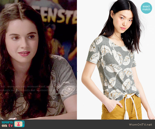 J. Crew Metallic Tropical Frond T-shirt worn by Bay Kennish (Vanessa Marano) on Switched at Birth