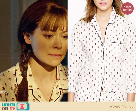 J. Crew Pajama Set in Fleur de Lis worn by Tatiana Maslany on Orphan Black