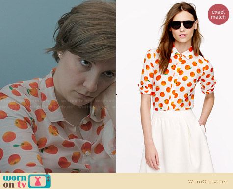 J. Crew Perfect Shirt in Citrus Print worn by Lena Dunham on Girls