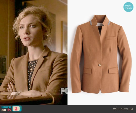 J. Crew Regent Blazer in Warm Camel worn by Grace Gardner (Skyler Samuels) on Scream Queens