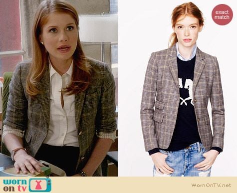 J. Crew Schoolboy Blazer in English Tweed worn by Genevieve Angelson on House of Lies