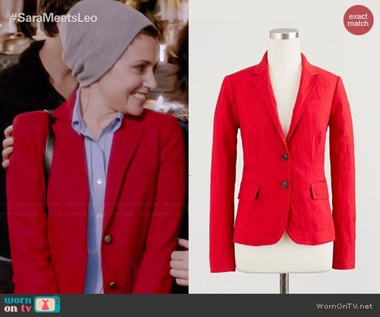 J. Crew Schoolboy Blazer in Red worn by Italia Ricci on Chasing Life