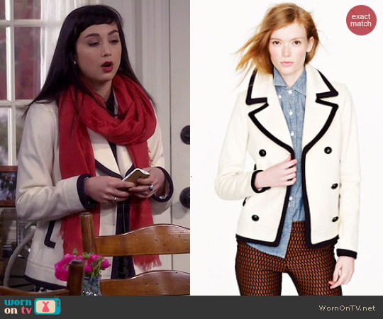 J. Crew Tipped Pea Coat worn by Molly Ephraim on Last Man Standing