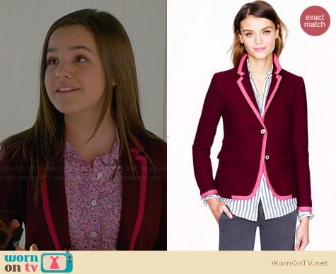 J. Crew Schoolboy Blazer in Tipped Wool worn by Bailee Madison on Trophy Wife