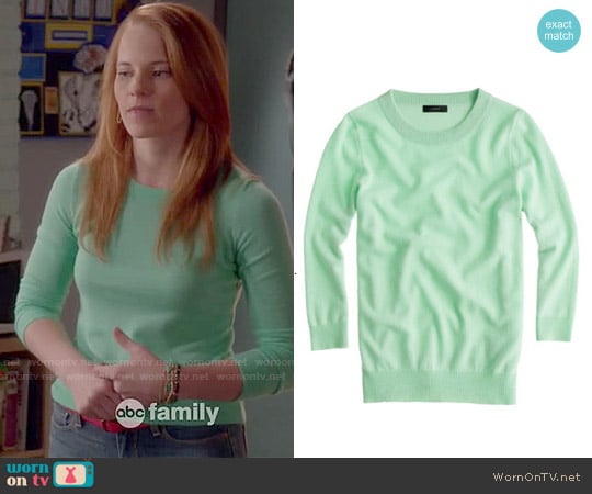 J. Crew Tippi Sweater in Cafe Mint worn by Daphne Vasquez (Katie Leclerc) on Switched at Birth