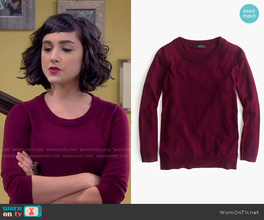 J. Crew Tippi Sweater in Garnet Flame worn by Mandy Baxter ( Molly Ephraim) on Last Man Standing