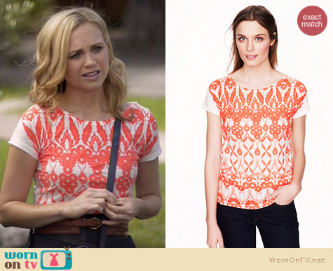 J. Crew Trellis Floral Tee worn by Fiona Gubelmann on Wilfred