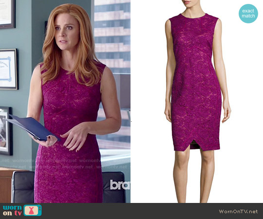 J Mendel Corded Floral Lace Sheath Dress worn by Donna Paulsen (Sarah Rafferty) on Suits