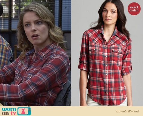 JACHS Beau Girlfriend Shirt in Red worn by Gillian Jacobs on Community