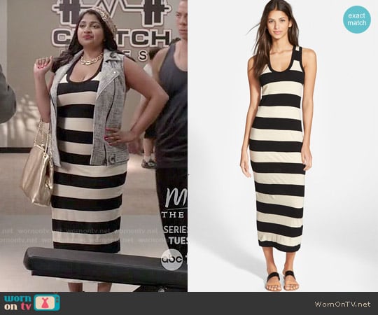 James Perse Bar Stripe Tank Dress worn by Patti (Punam Patel) on Kevin from Work