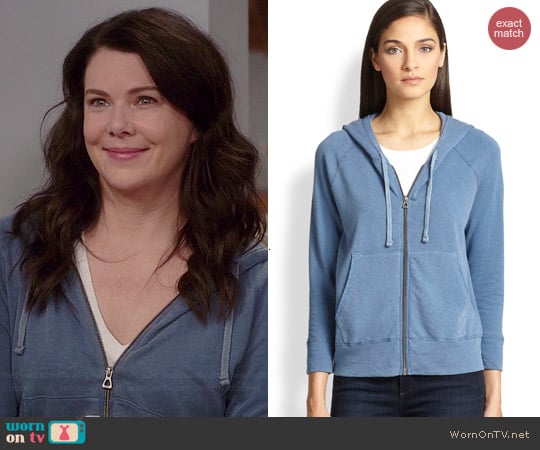 James Perse Zip-Front Hooded Sweatshirt worn by Lauren Graham on Parenthood