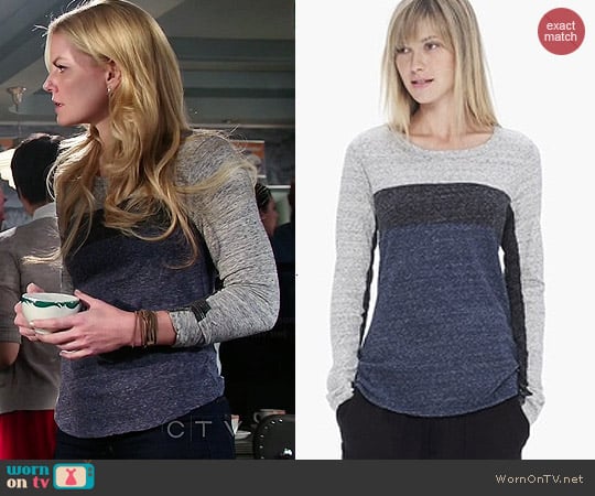 James Perse Colorblock Melange Tee worn by Emma Swan (Jennifer Morrison) on Once Upon A Time