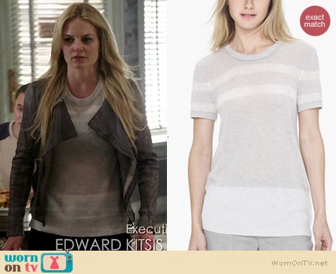 James Perse Striped Cashmere Tee worn by Jennifer Morrison on OUAT