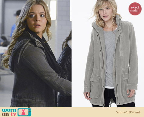 James Perse Twill Utility Jacket worn by Sasha Pieterse on PLL