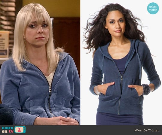 James Perse Blue Vintage Fleece Hoodie worn by Christy Plunkett (Anna Faris) on Mom