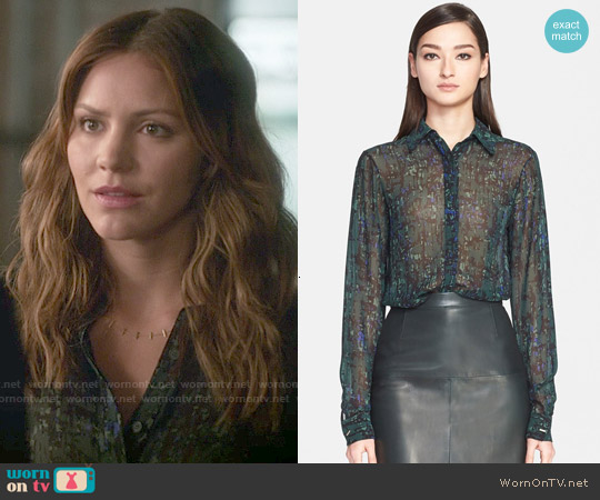 Jason Wu Abstract Print Silk Georgette Blouse worn by Paige Dineen (Katharine McPhee) on Scorpion