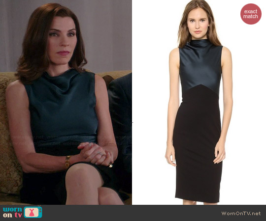 Jason Wu Drape Neck Sheath Dress worn by Julianna Margulies on The Good Wife