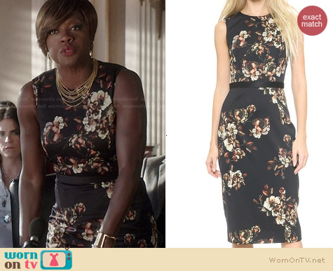 Jason Wu Floral Crepe Dress worn by Viola Davis on HTGAWM