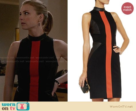 Jason Wu Leather Paneled Jersey Dress worn by Emily VanCamp on Revenge