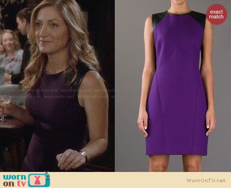 Jason Wu Purple Quilted Panel Dress worn by Sasha Alexander on Rizzoli & Isles