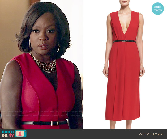 Jason Wu V-Neck Crepe Wrap Dress worn by Annalise Keating (Viola Davis) on How to Get Away with Murder