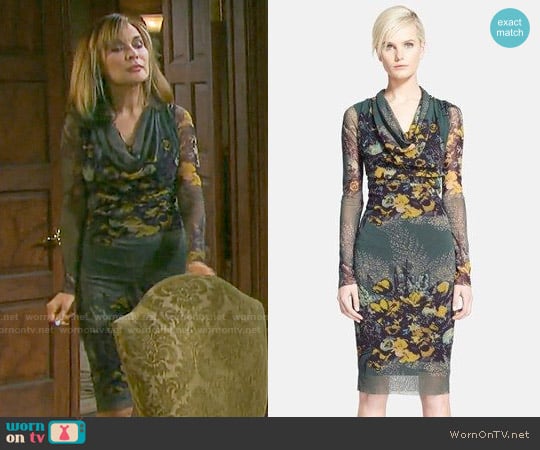 Jean Paul Gaultier Print Cowl Neck Tulle Dress worn by Kate Roberts (Lauren Koslow) on Days of our Lives