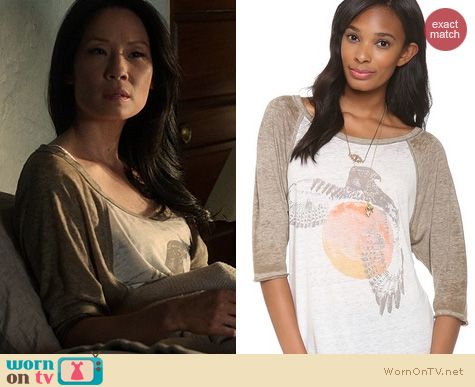 Joan Watson Fashion: Free People Bandit Tee worn by Lucy Liu