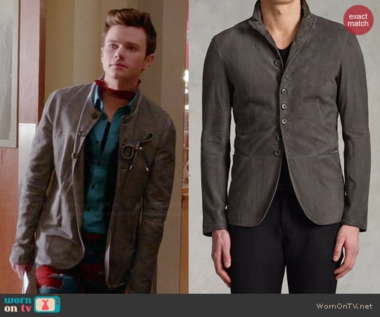 John Varvatos Button Front Jacket worn by Chris Colfer on Glee