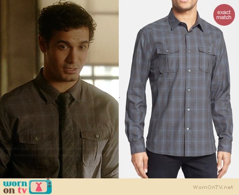 John Varvatos Luxe Plaid Shirt worn by Elyes Gabel on Scorpion