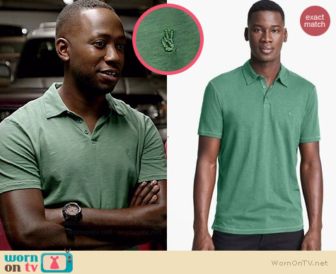 John Varvatos Peace Polo in Cool Green worn by Lamorne Morris on New Girl