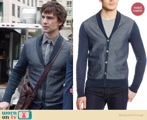 John Varvatos Shawl Collar Cardigan worn by Christopher Gorham on Covert Affairs